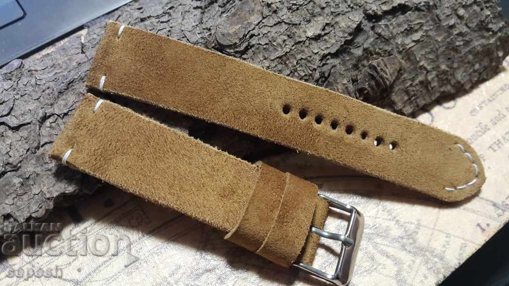 Leather watch strap 20mm Genuine leather suede 515