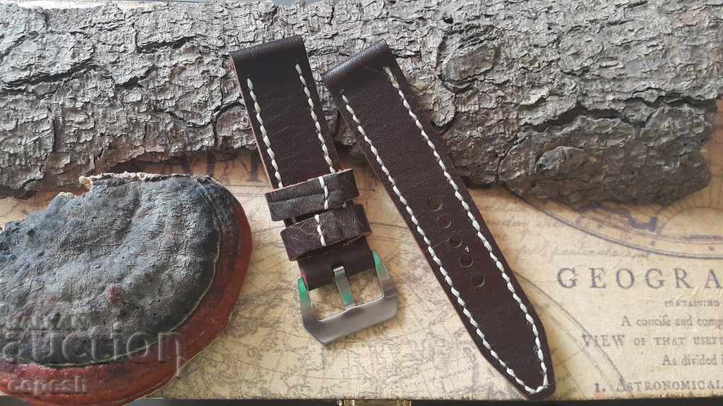 Δημοπρασία Δερμάτινο λουράκι 24mm 244 γνήσιο δέρμα