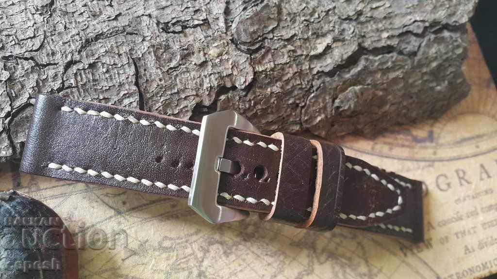 Δερμάτινο λουράκι 24mm 244 γνήσιο δέρμα - 5