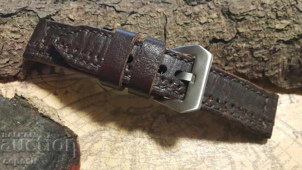 Παράδοση Δερμάτινο λουράκι ρολογιών 24 χιλ