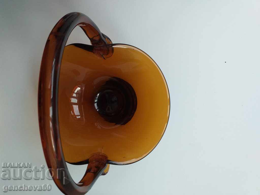 Auction Old candy box, colored glass basket Auction Old candy box, colored glass basket