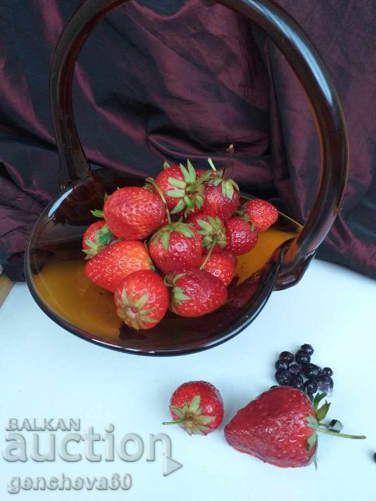 Old candy box, colored glass basket - 5 Old candy box, colored glass basket - 5