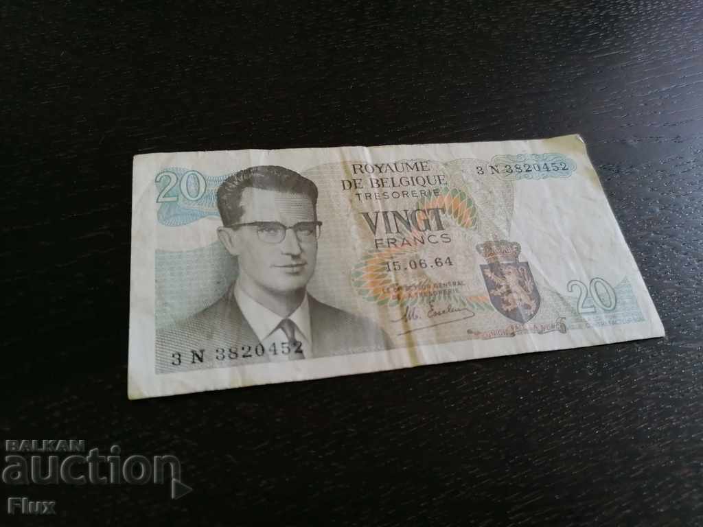 Τραπεζογραμμάτιο - Βέλγιο - 20 φράγκα 1964