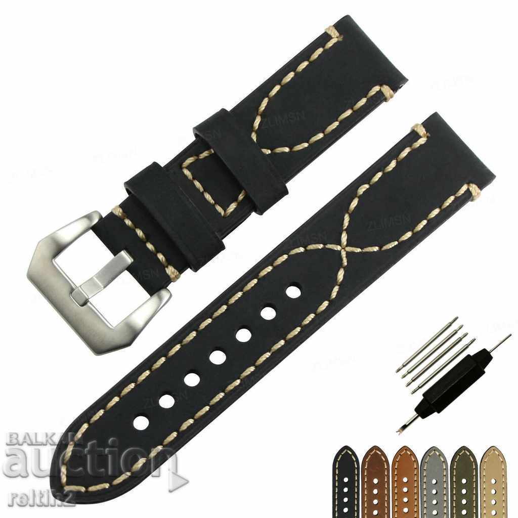 Black leather strap 20mm with price 45.00 BGN | € 23.01 Black leather strap 20mm with price 45.00 BGN | € 23.01