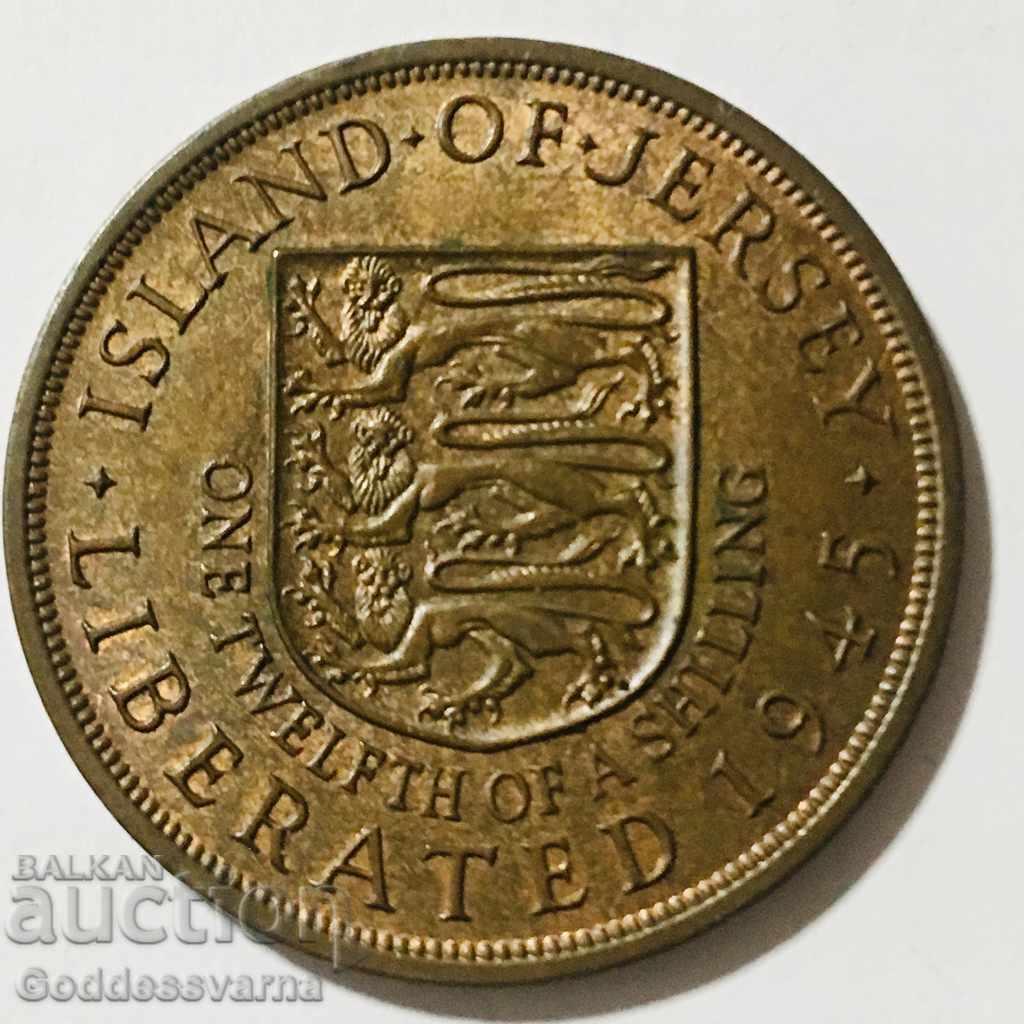 1945 Jersey 1  1/12th of a Shilling  George VI
