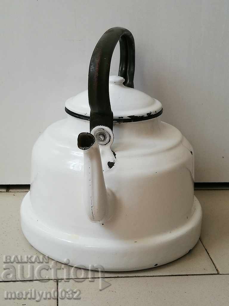 Auction Enameled teapot, soup with enamel, Bulgaria Auction Enameled teapot, soup with enamel, Bulgaria