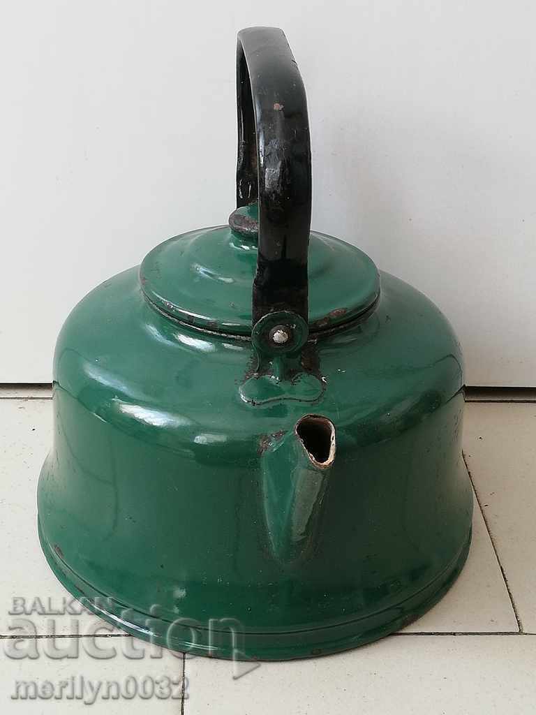 Enameled teapot from the Sotsa, a vessel with enamel, USSR with price 45.00 BGN | € 23.01