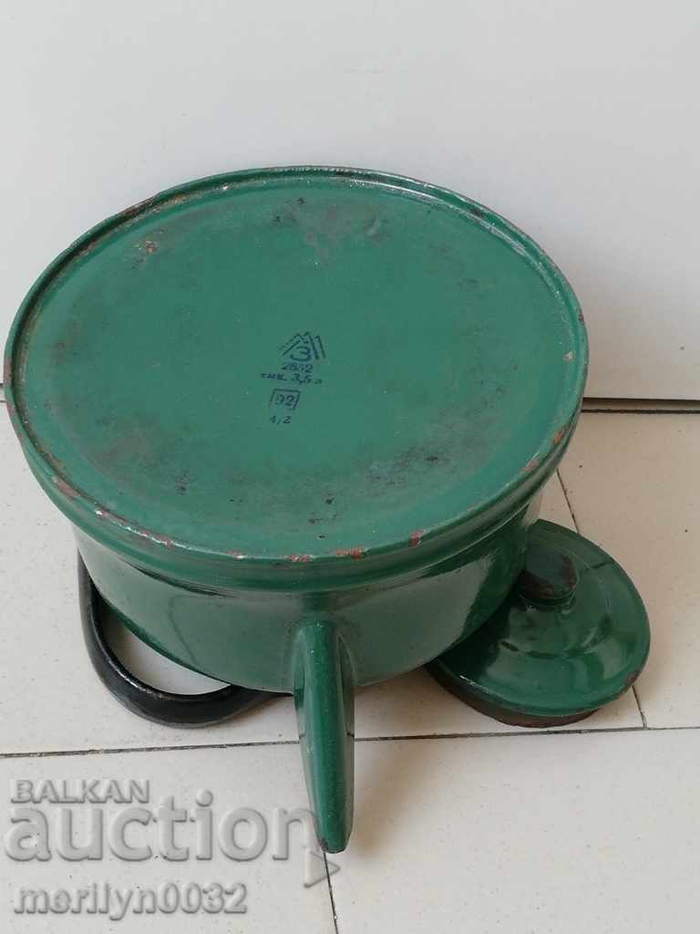 Enameled teapot from the Sotsa, a vessel with enamel, USSR - 5