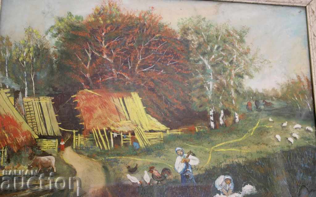 . LARGE PICTURE OF RURAL BATH FRAME FRAME GLASS with price 99.00 BGN | € 50.62 . LARGE PICTURE OF RURAL BATH FRAME FRAME GLASS with price 99.00 BGN | € 50.62