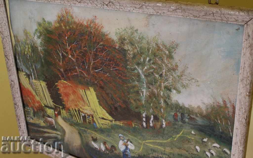 . LARGE PICTURE OF RURAL BATH FRAME FRAME GLASS - 7 . LARGE PICTURE OF RURAL BATH FRAME FRAME GLASS - 7