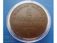 Prussia 4 Pennig 1846 A Very Rare