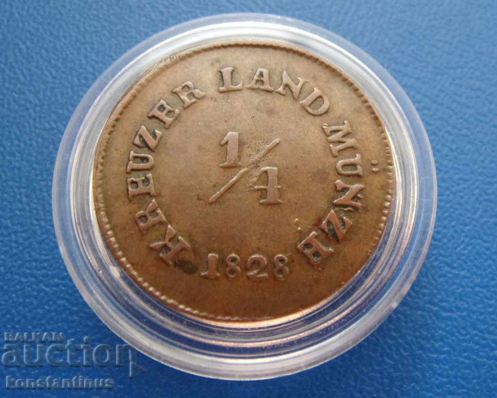 Saxonia Miningen ¼ Kreuzer 1828 Rare cu preț € 12.78 | 25.00 BGN