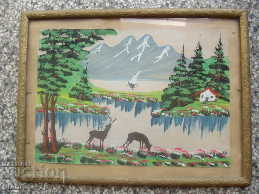 Auction 2267 old picture with frame Auction 2267 old picture with frame