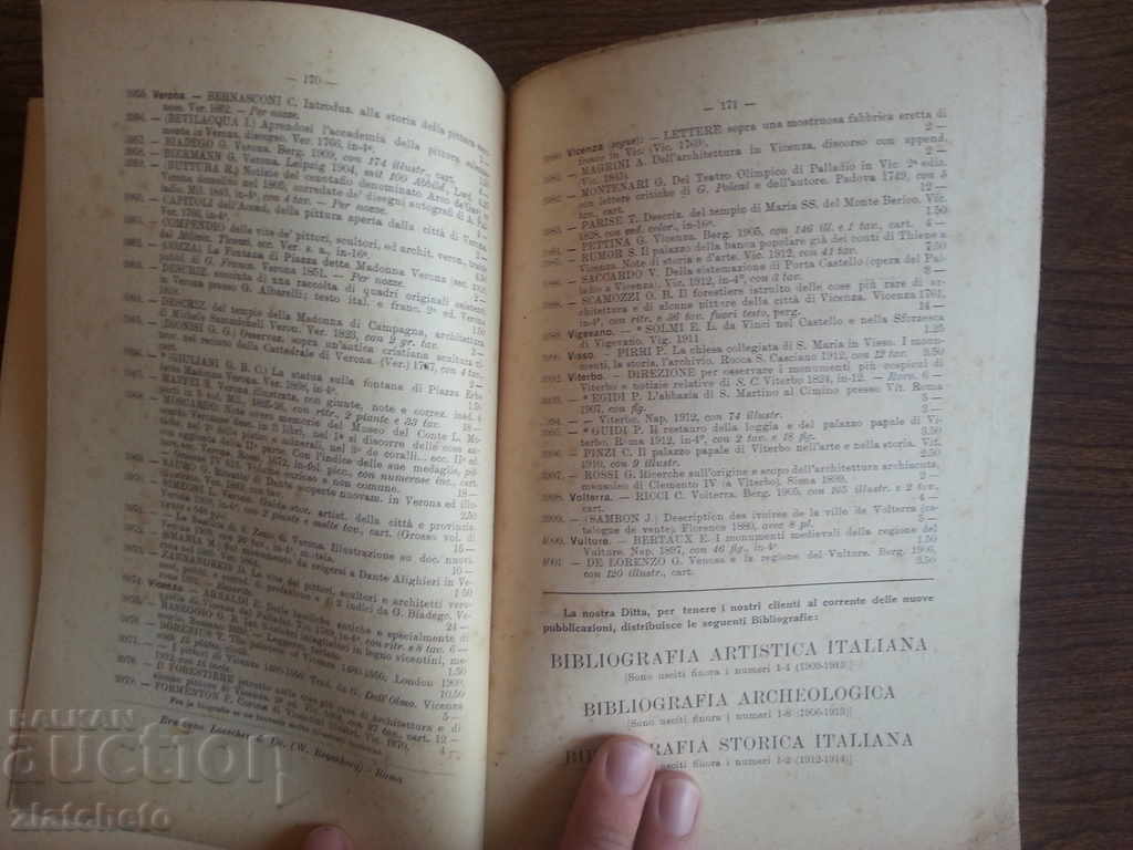 Delivery of Bibliographic Catalog for the editions of Italian art.RRRR