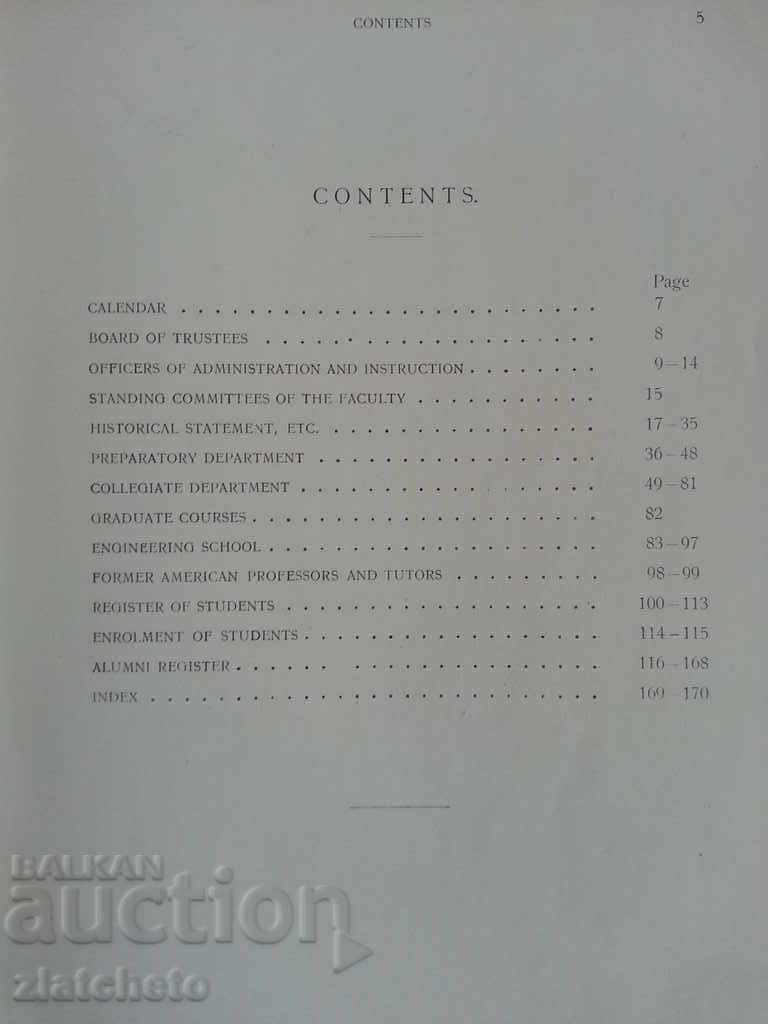Auction Robert College Constantinople - Catalog 1912-1914 RRR Auction Robert College Constantinople - Catalog 1912-1914 RRR