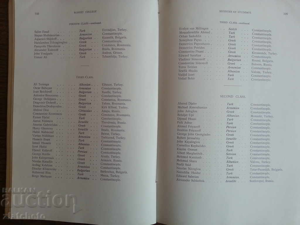 Delivery of Robert College Constantinople - Catalog 1912-1914 RRR Delivery of Robert College Constantinople - Catalog 1912-1914 RRR