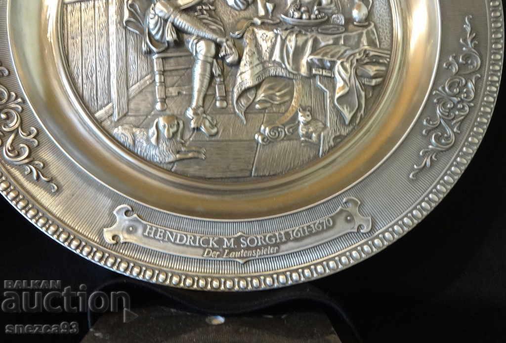 WMF farfurie, panou din cositor cu imagine în relief Lăutar cu preț 79.00 BGN | € 40.39