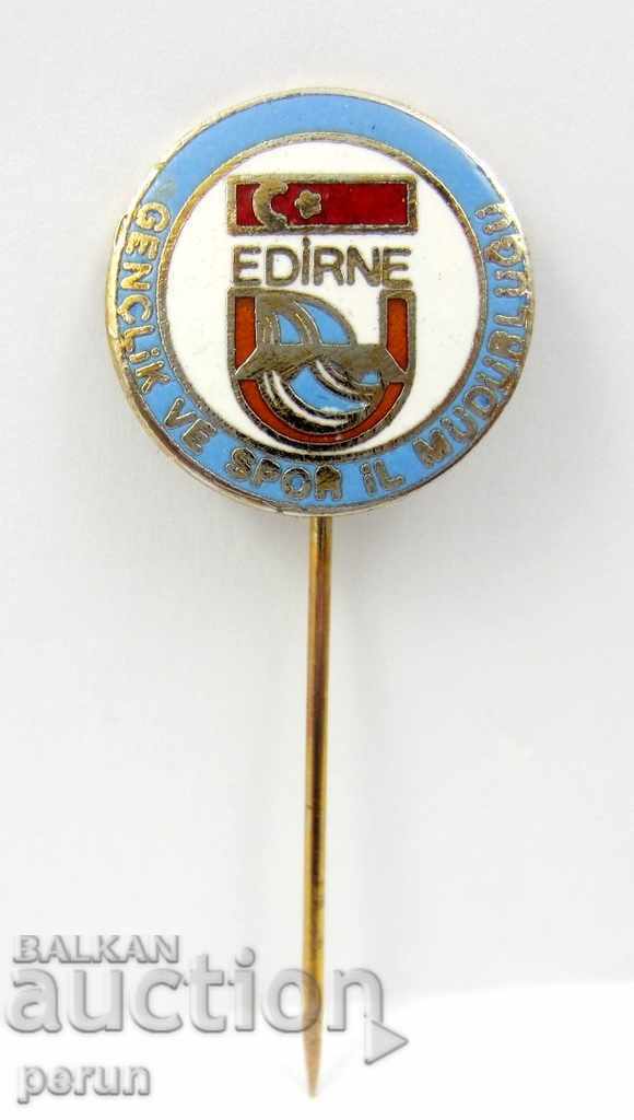 Licitație INSIGNA SPORTIVE VECHE-TURCIA-ADRINE-INSIGNA RARA-SMALT Licitație INSIGNA SPORTIVE VECHE-TURCIA-ADRINE-INSIGNA RARA-SMALT