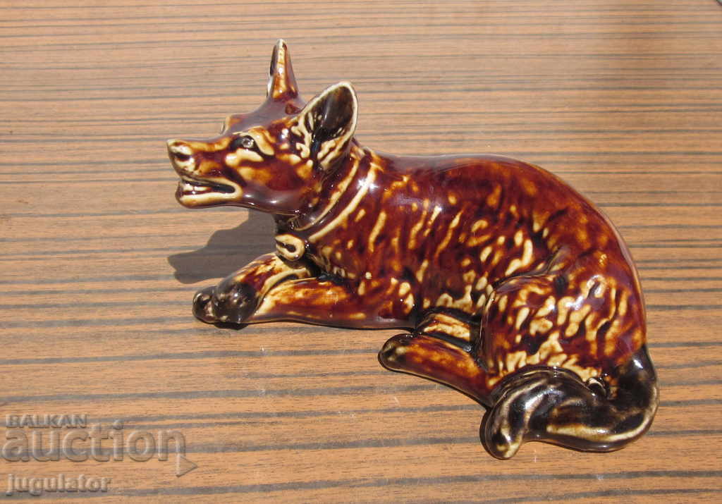 Auction Old Bulgarian porcelain figure statuette dog Auction Old Bulgarian porcelain figure statuette dog