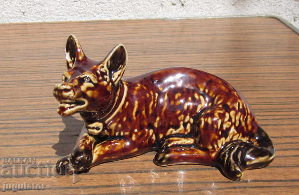 Old Bulgarian porcelain figure statuette dog Old Bulgarian porcelain figure statuette dog