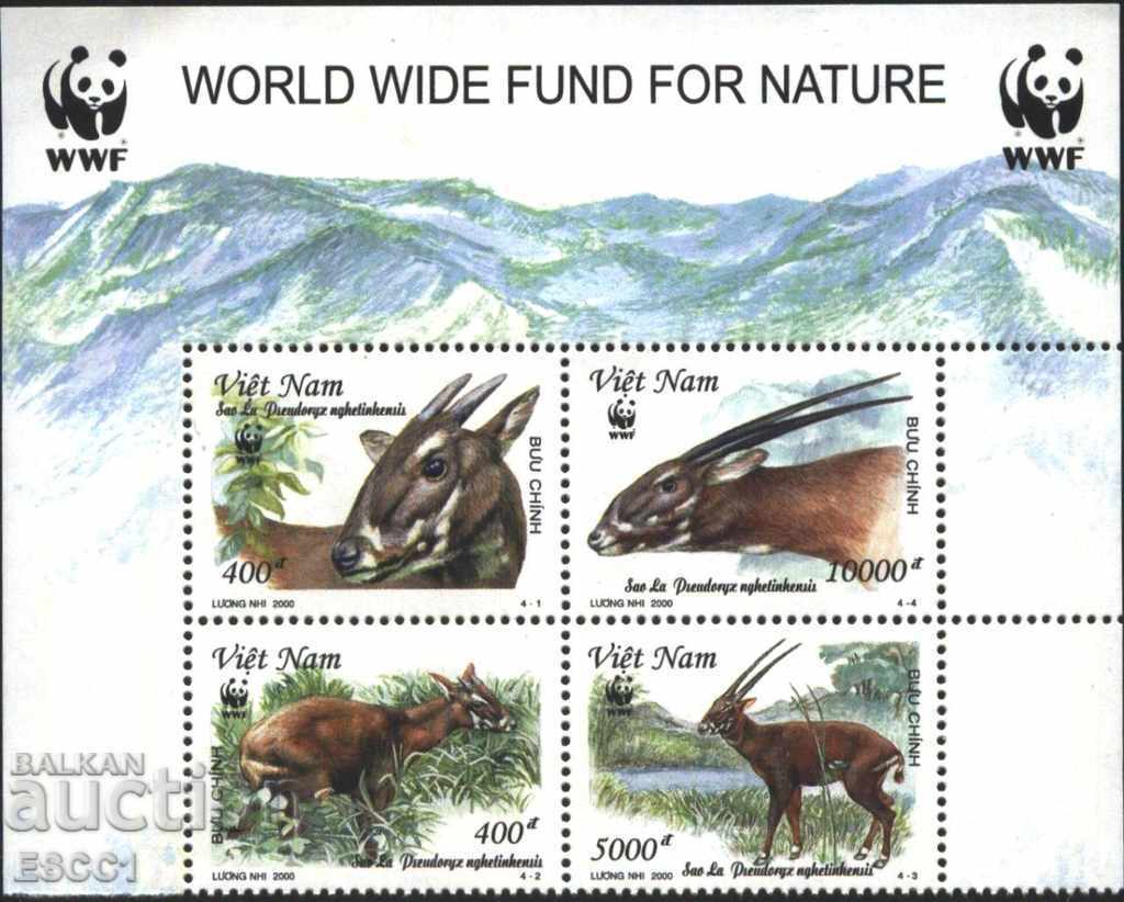 Чисти марки Фауна WWF Антилопи  2000 от Виетнам