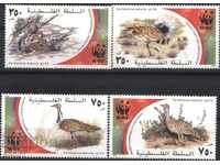 Чисти марки Фауна WWF Птици 2001 от Палестина
