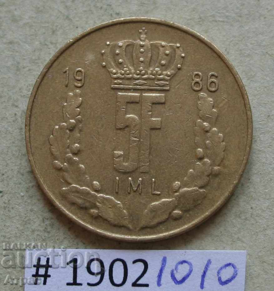 5 Franc 1986 Luxembourg