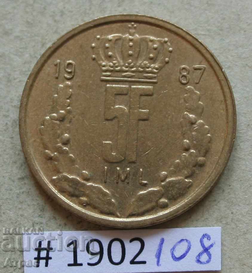 5 φράγκα το 1987 Luxembourg