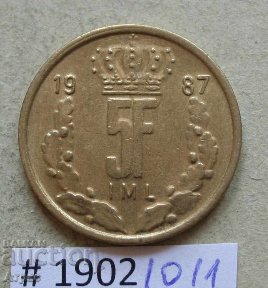 5 φράγκα το 1987 Luxembourg