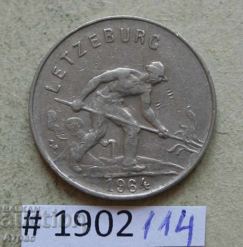 1 franc 1964 Luxemburg cu preț € 0.72 | 1.41 BGN