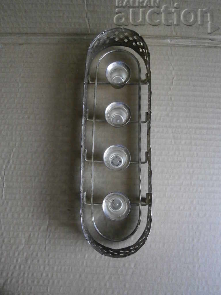 Auction metallic silver candle holder 70th vintage Auction metallic silver candle holder 70th vintage