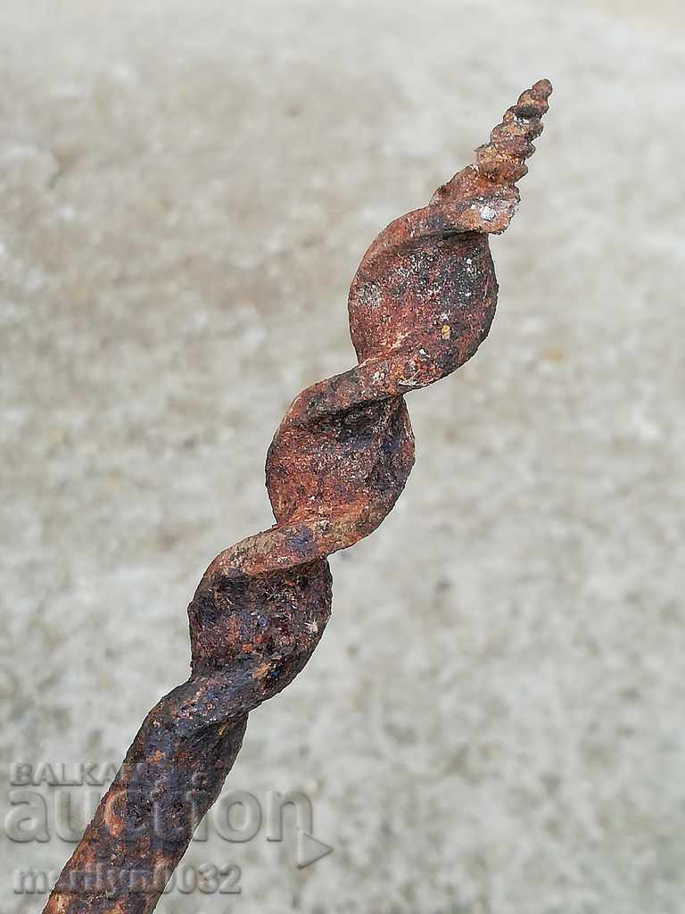 Auction  Ancient crutch, burgundy, screwdriver, wrought iron