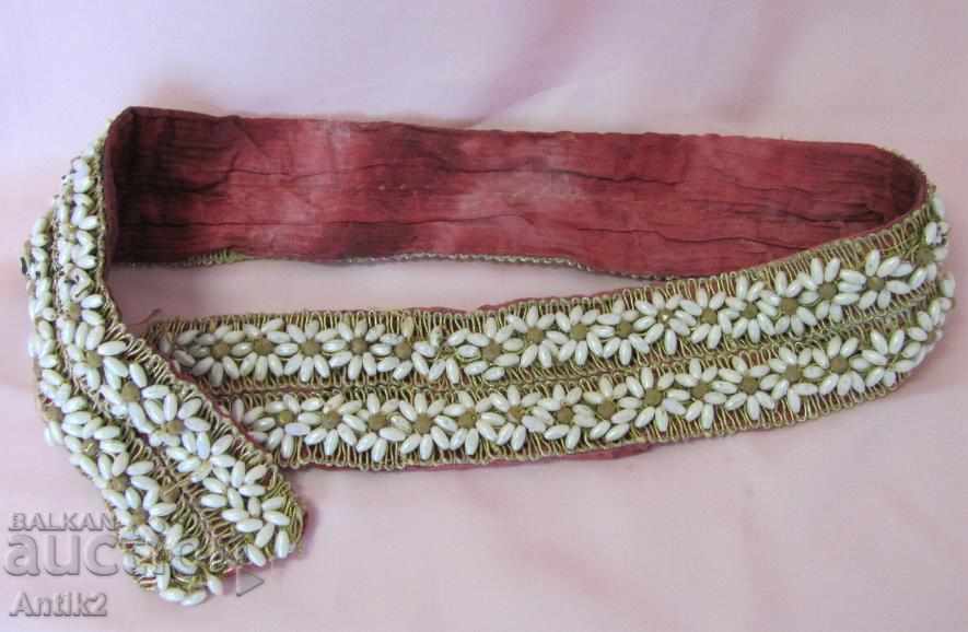 40's Women's Belt, beads and gold tinsel