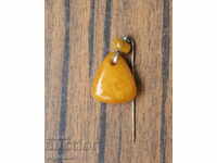 old amber brooch needle jewel with natural amber