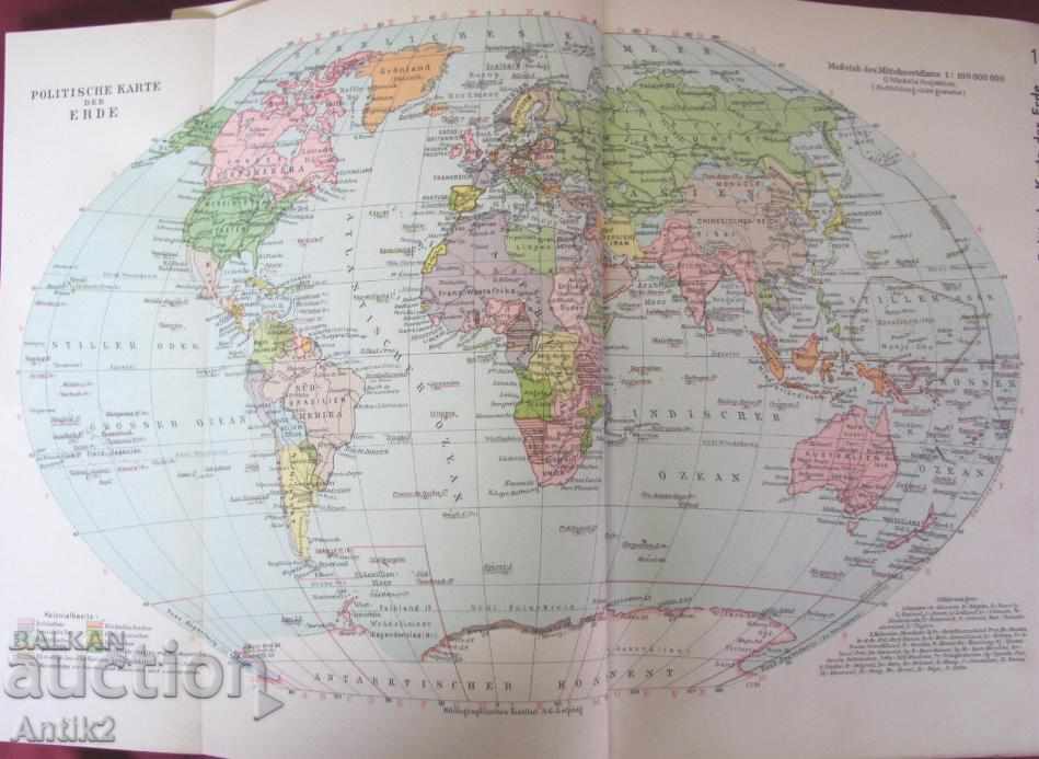 Auction 1936 Geographic Atlas, Book Germany Auction 1936 Geographic Atlas, Book Germany