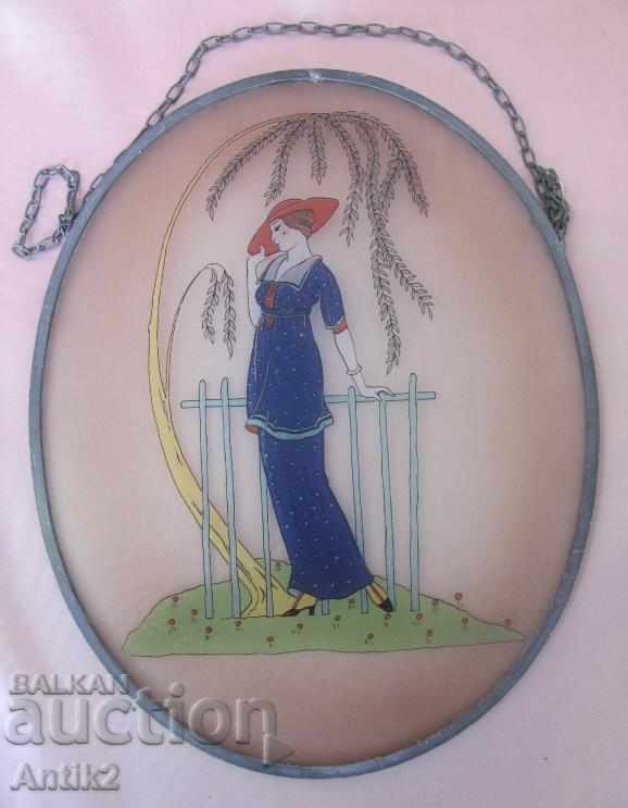 Stained glass with a metal frame - Secession - 5