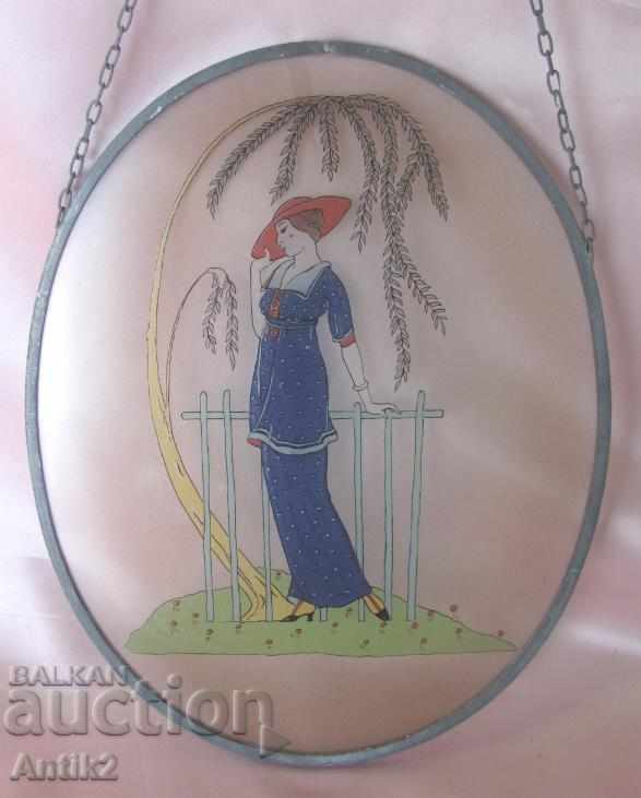 Stained glass with a metal frame - Secession - 7