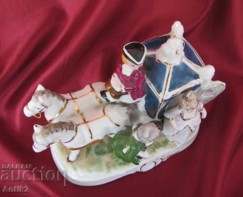 Old Porcelain Composition - Carols and Horses FOREIGN - 5 Old Porcelain Composition - Carols and Horses FOREIGN - 5