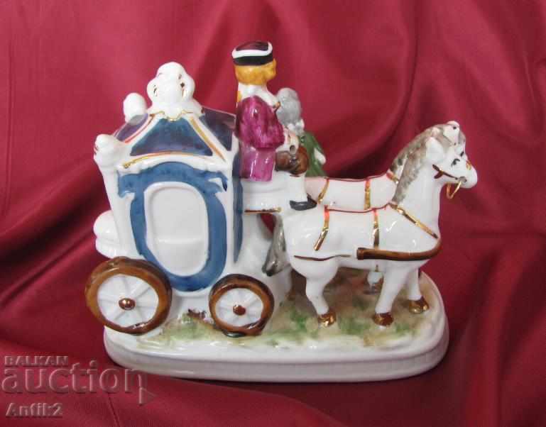 Old Porcelain Composition - Carols and Horses FOREIGN - 6 Old Porcelain Composition - Carols and Horses FOREIGN - 6
