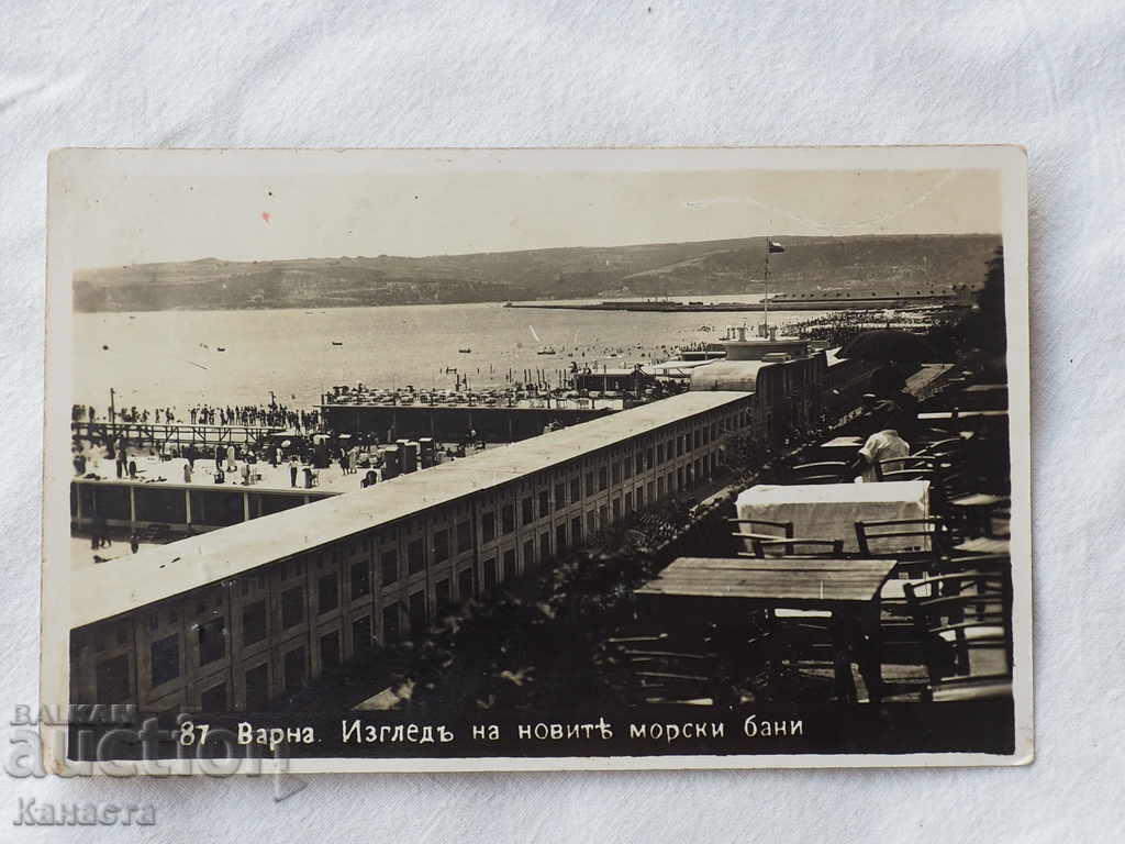 Варна изглед с новите морски бани марка 1928   Н 2