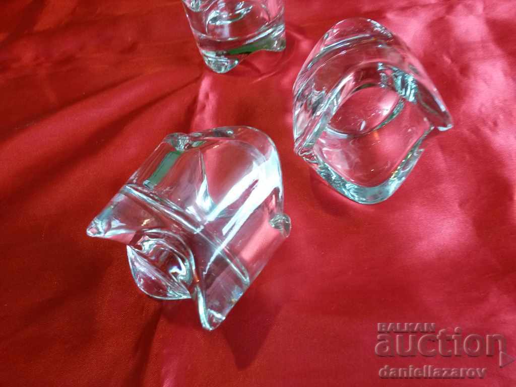 Auction  Set of Swedish Candlesticks CRYSTAL Glass
