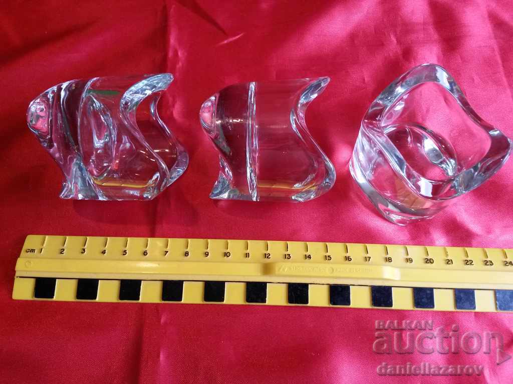 Set of Swedish Candlesticks CRYSTAL Glass - 5