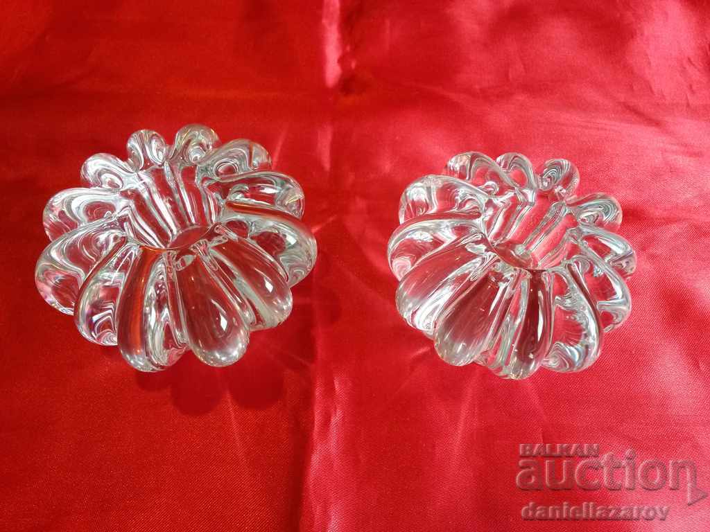 Set of Candlesticks CRYSTAL Glass KORONA with price 32.00 BGN | € 16.36 Set of Candlesticks CRYSTAL Glass KORONA with price 32.00 BGN | € 16.36