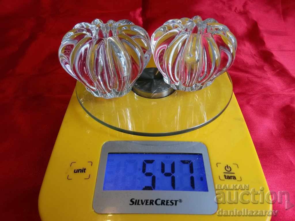 Set of Candlesticks CRYSTAL Glass KORONA - 5 Set of Candlesticks CRYSTAL Glass KORONA - 5