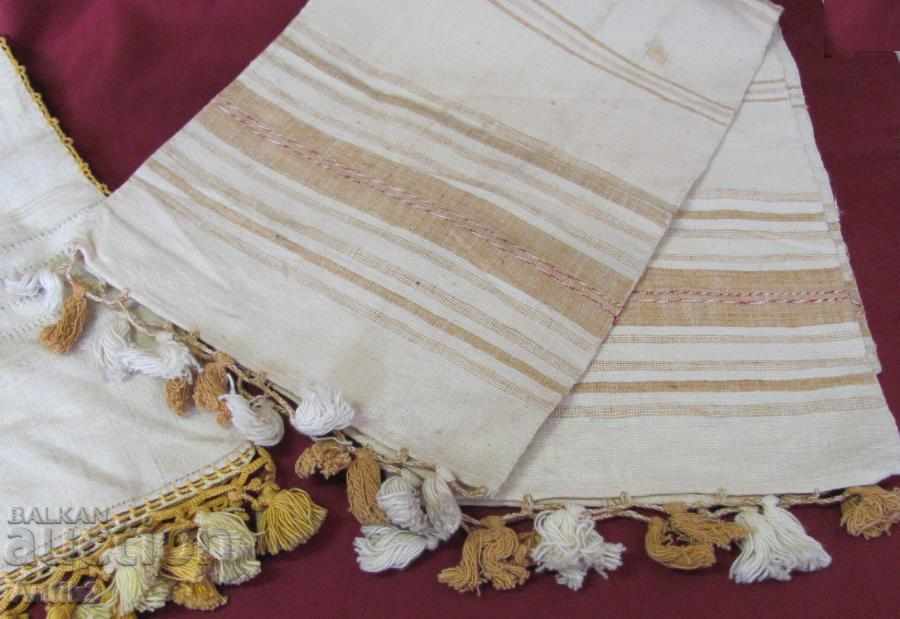 19th Century Hand Woven Cotton Towels 2 Pieces - 5 19th Century Hand Woven Cotton Towels 2 Pieces - 5