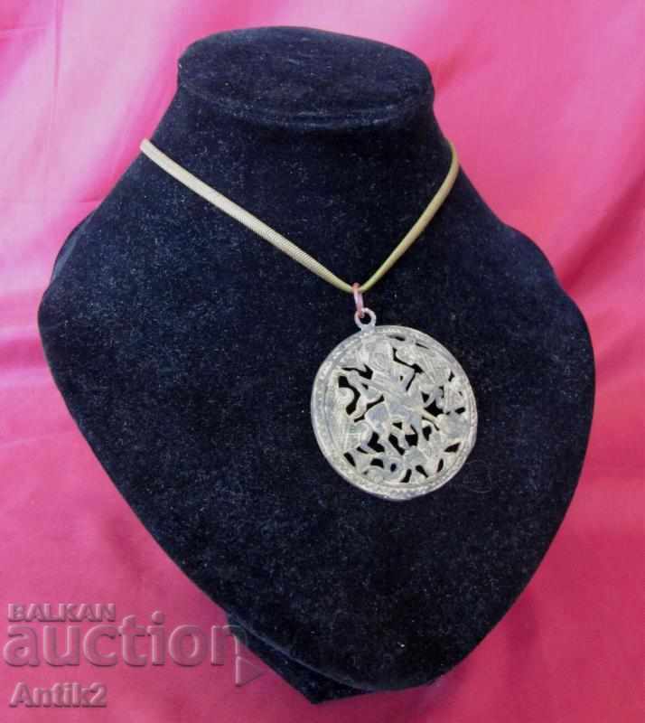 Auction 19th century Ladies' Bronze Necklace St. George Auction 19th century Ladies' Bronze Necklace St. George