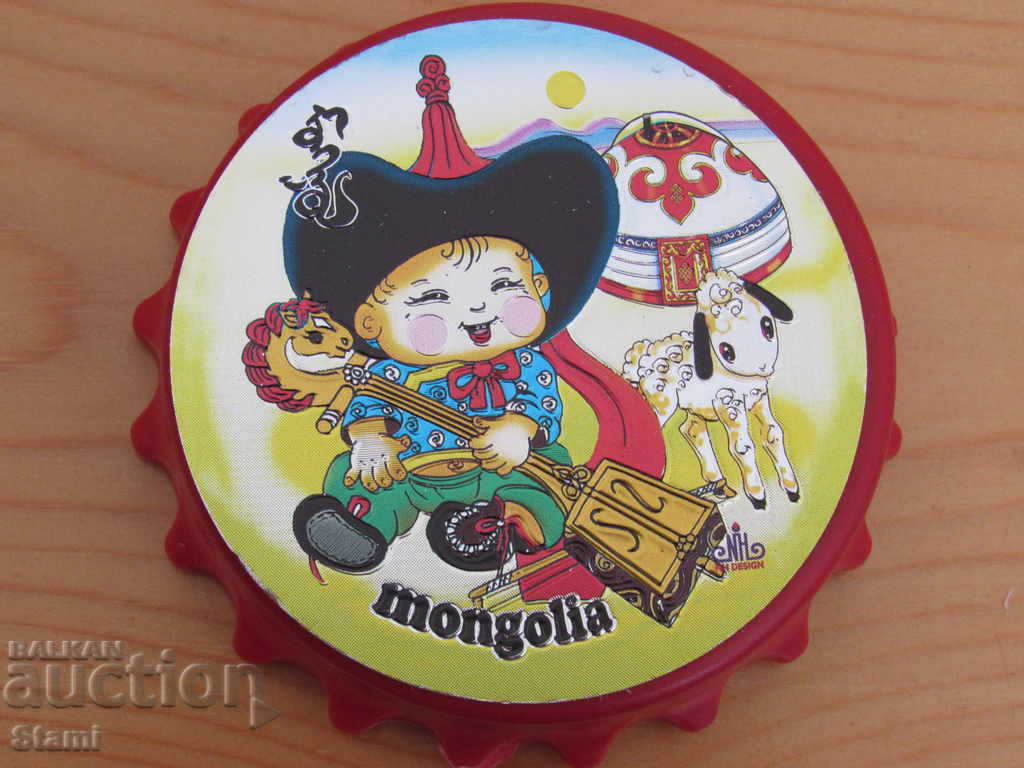 Голям автентичен  магнит от Монголия-серия-отварачка-3