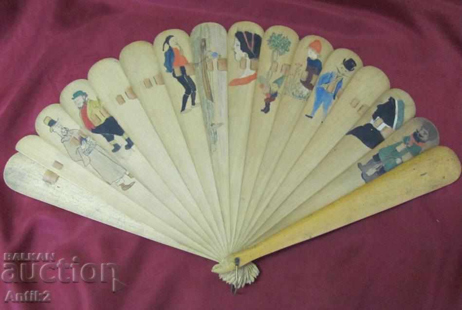 The 20 Hand Painted Wooden Ladies Fan