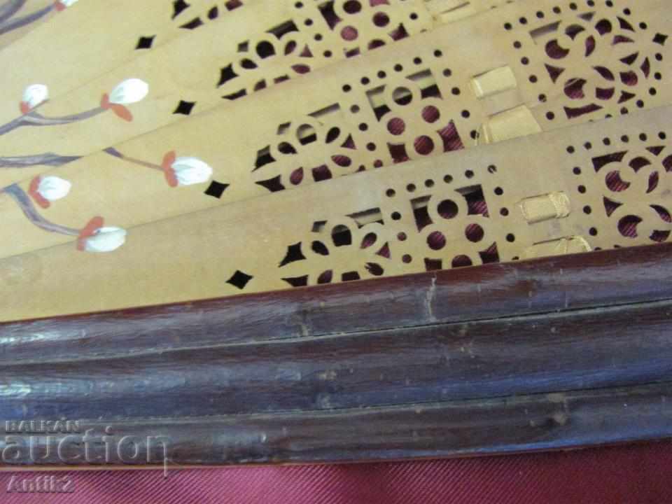 Auction 19 Century Wooden Ladies Fan Auction 19 Century Wooden Ladies Fan