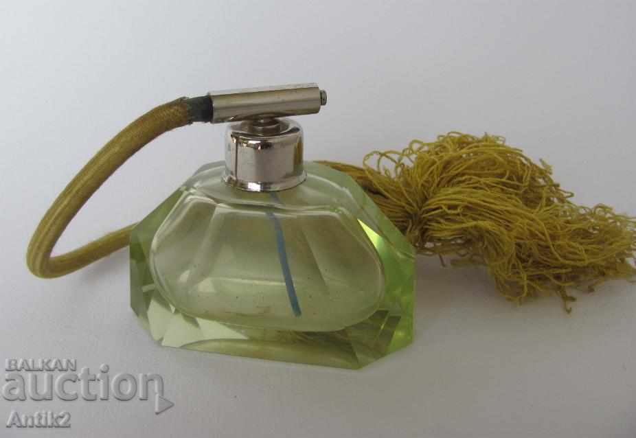 30-те Кристално Шише за парфюм жълт цвят